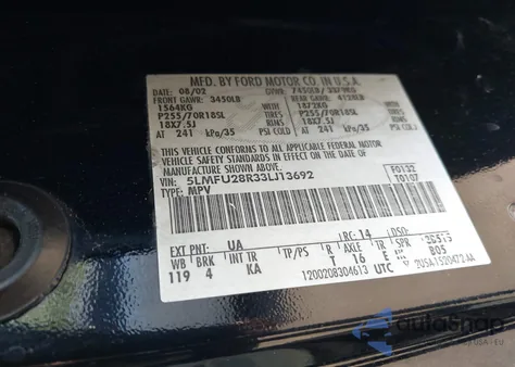 2003 Lincoln Navigator z USA, uszkodzony, nr VIN 5LMFU28R33LJ13692